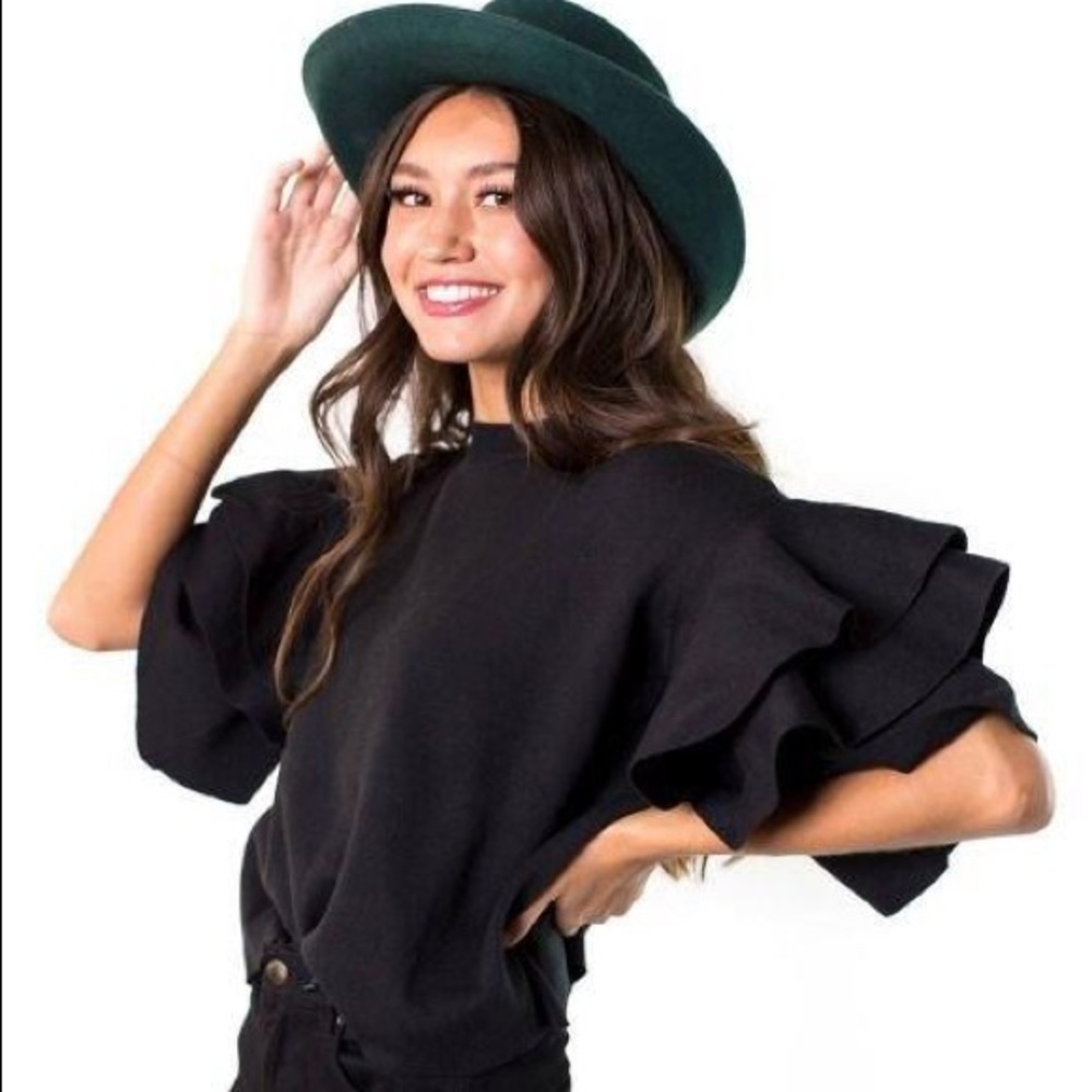 Ruffle Sleeve Sweater